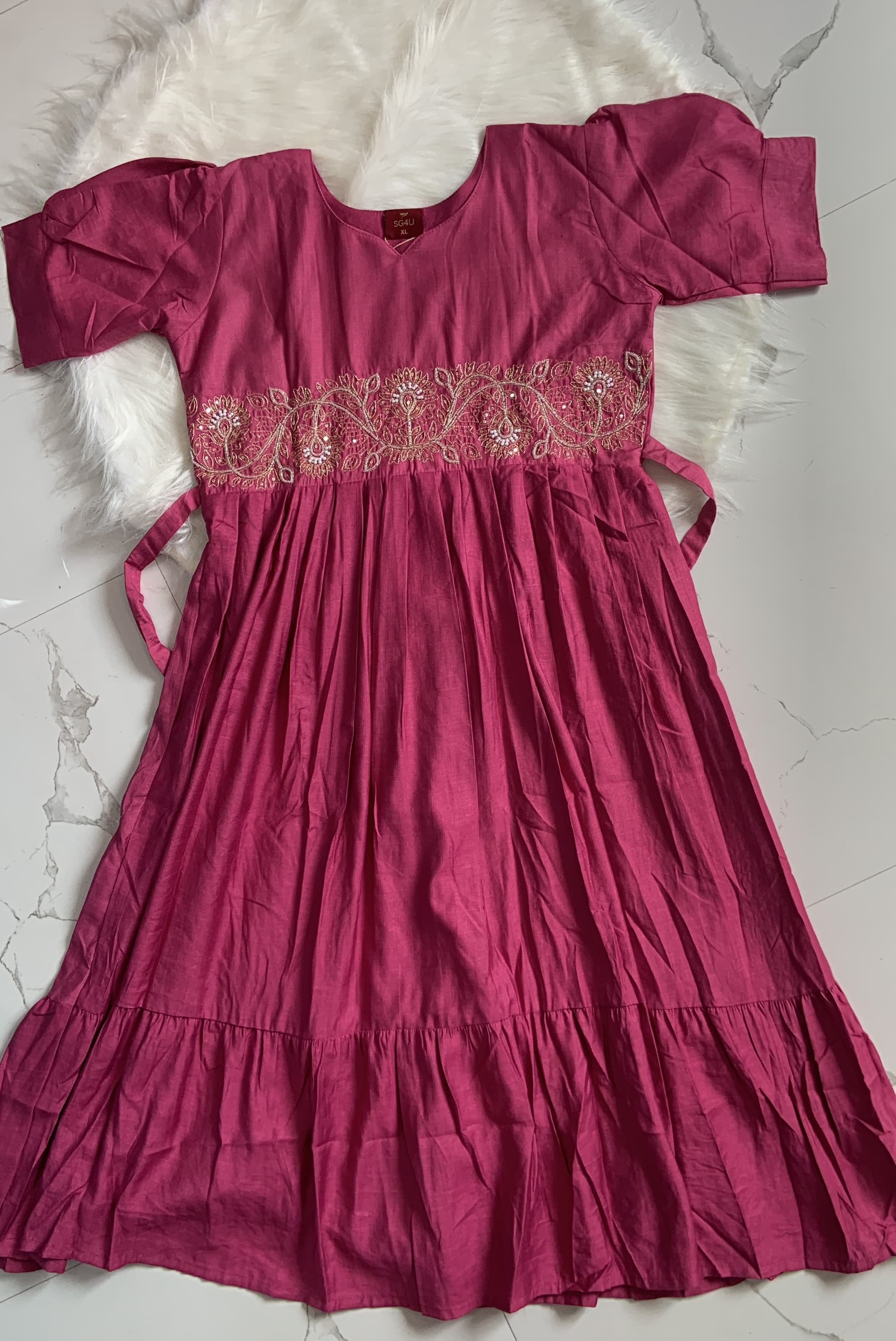 Pink Embroidery Maxi, view 2