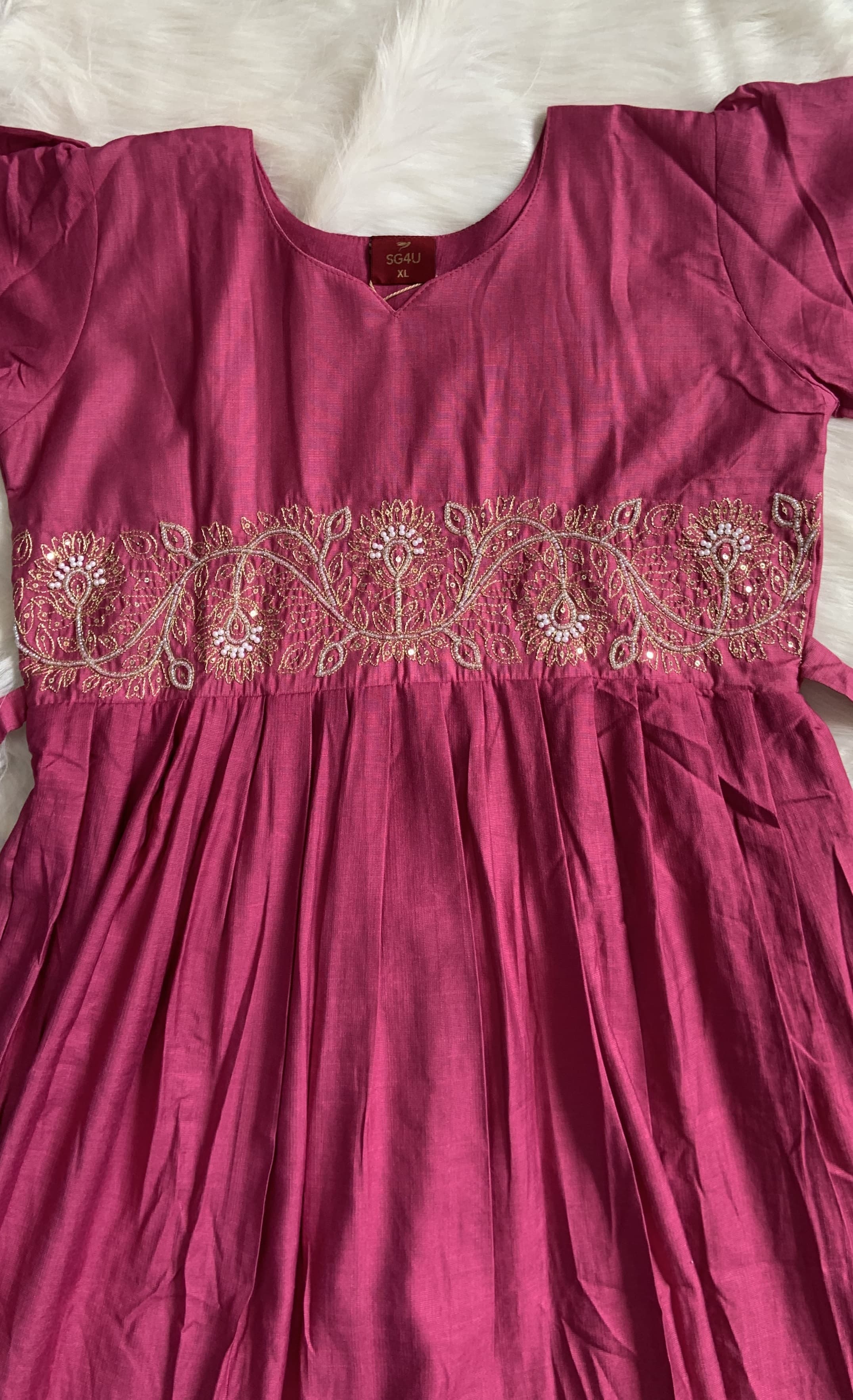 Pink Embroidery Maxi, view 3
