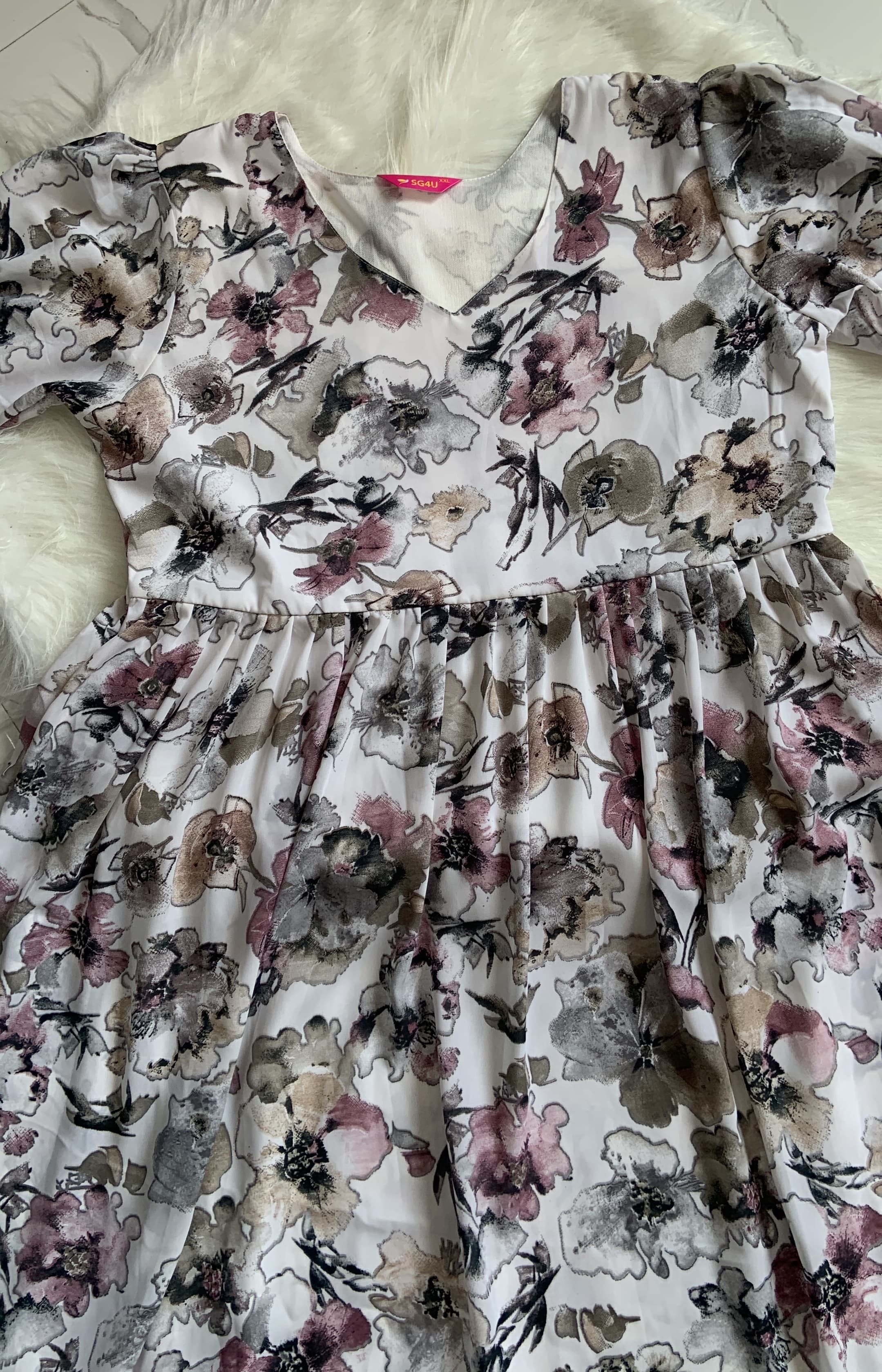 White Georgette Floral Maxi, view 2