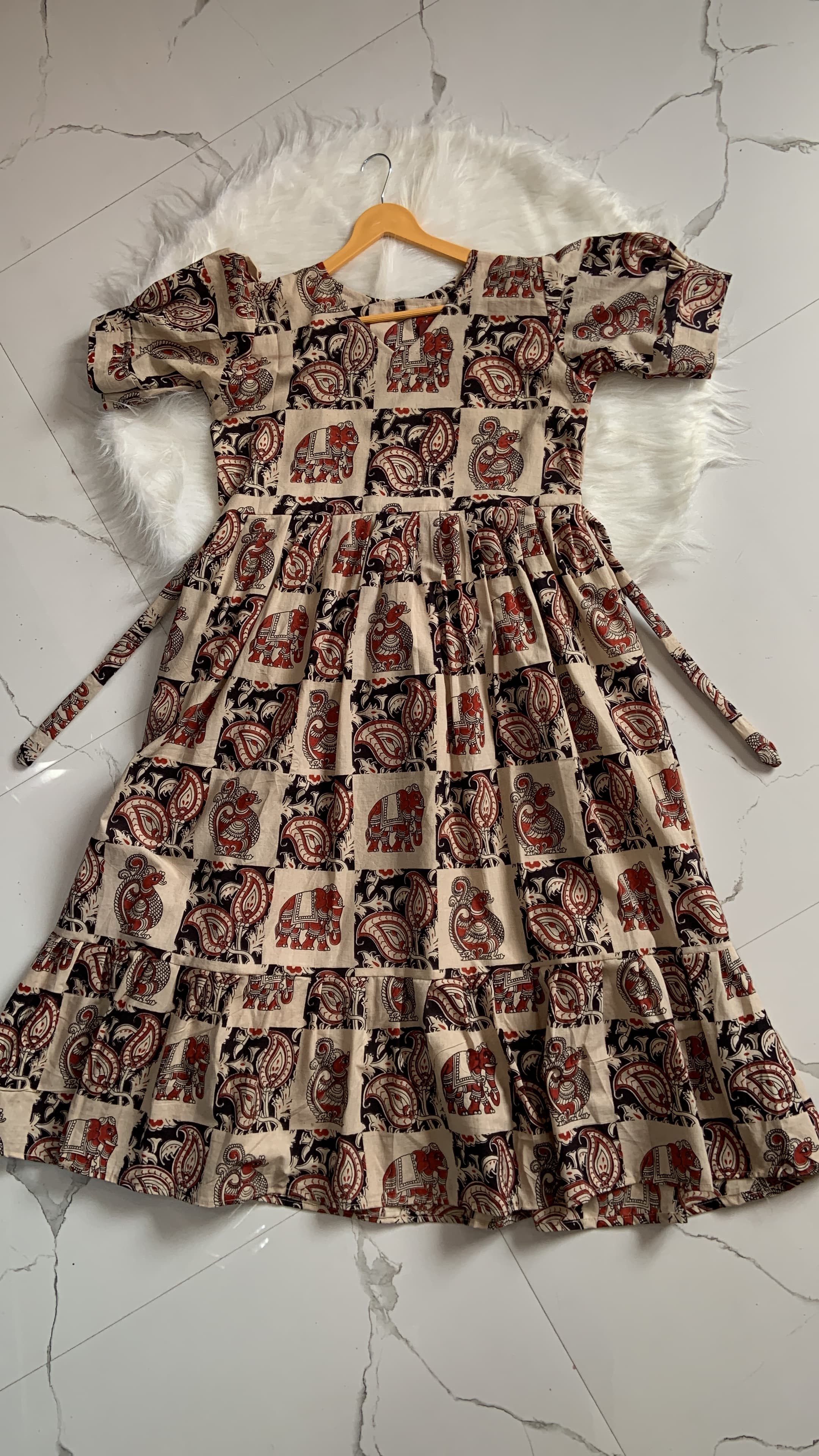 Ivory Beige Kalamkari Maxi