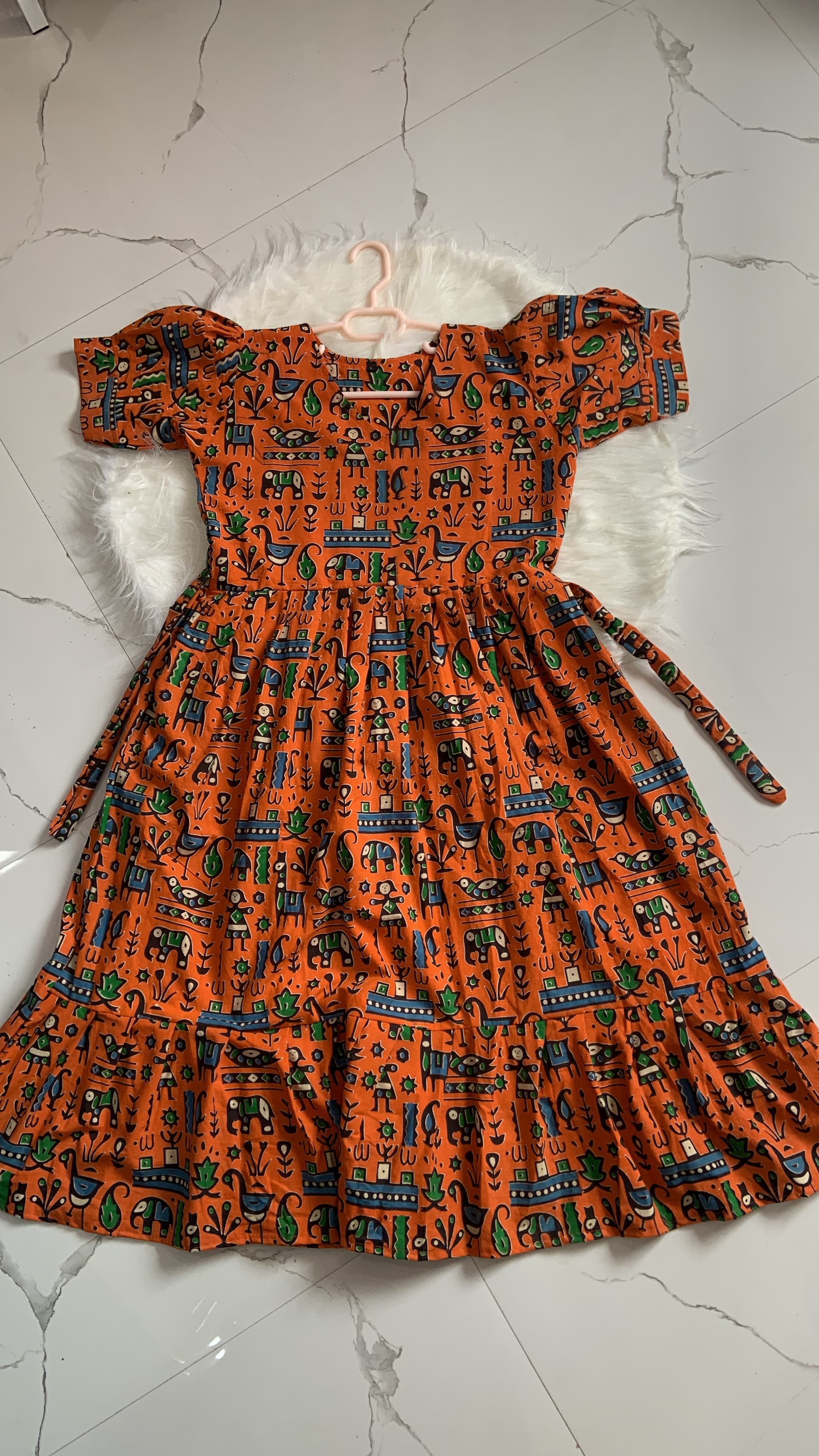 Orange Kalamkari Maxi