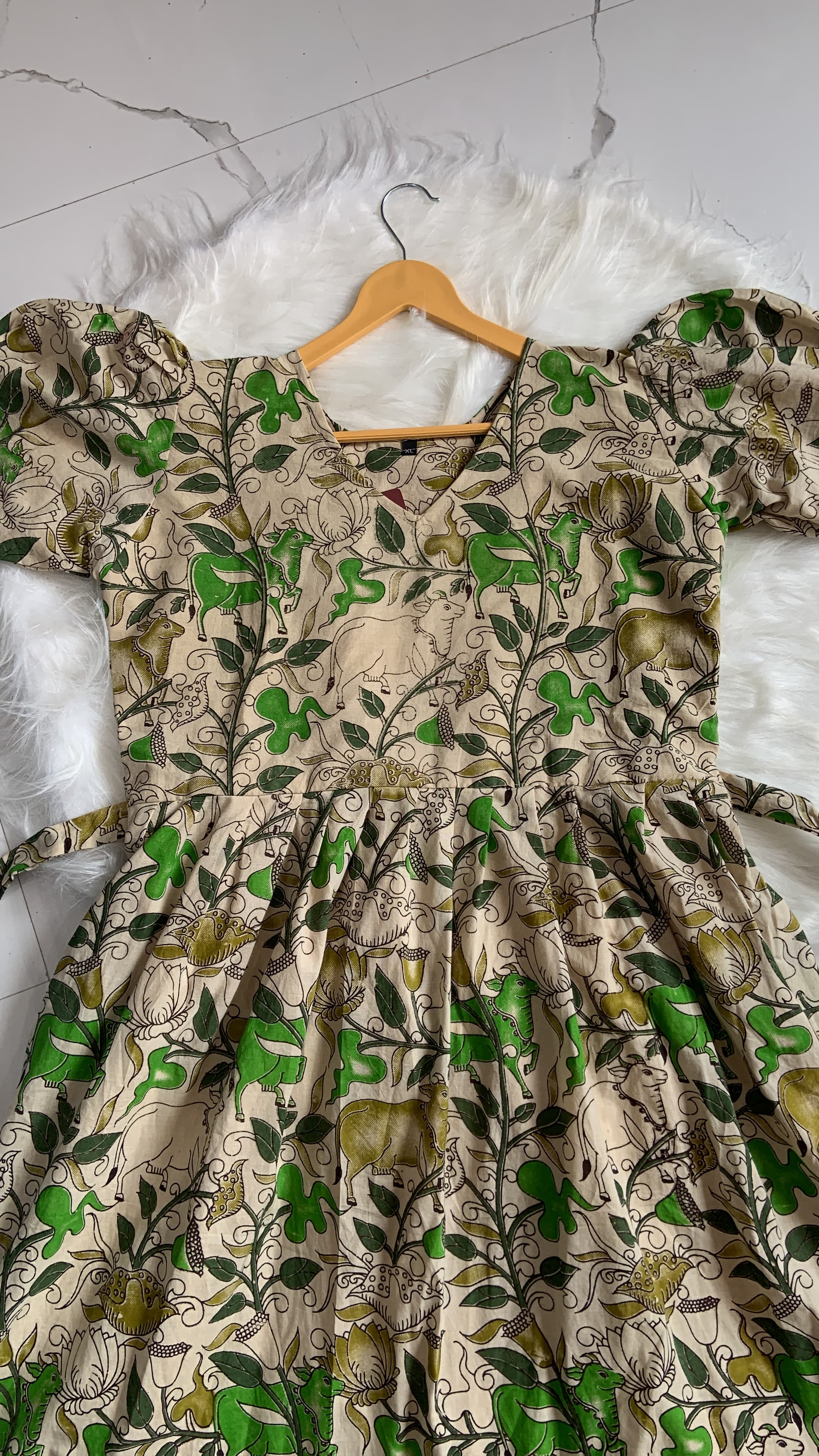 Green Kalamkari Maxi, view 2