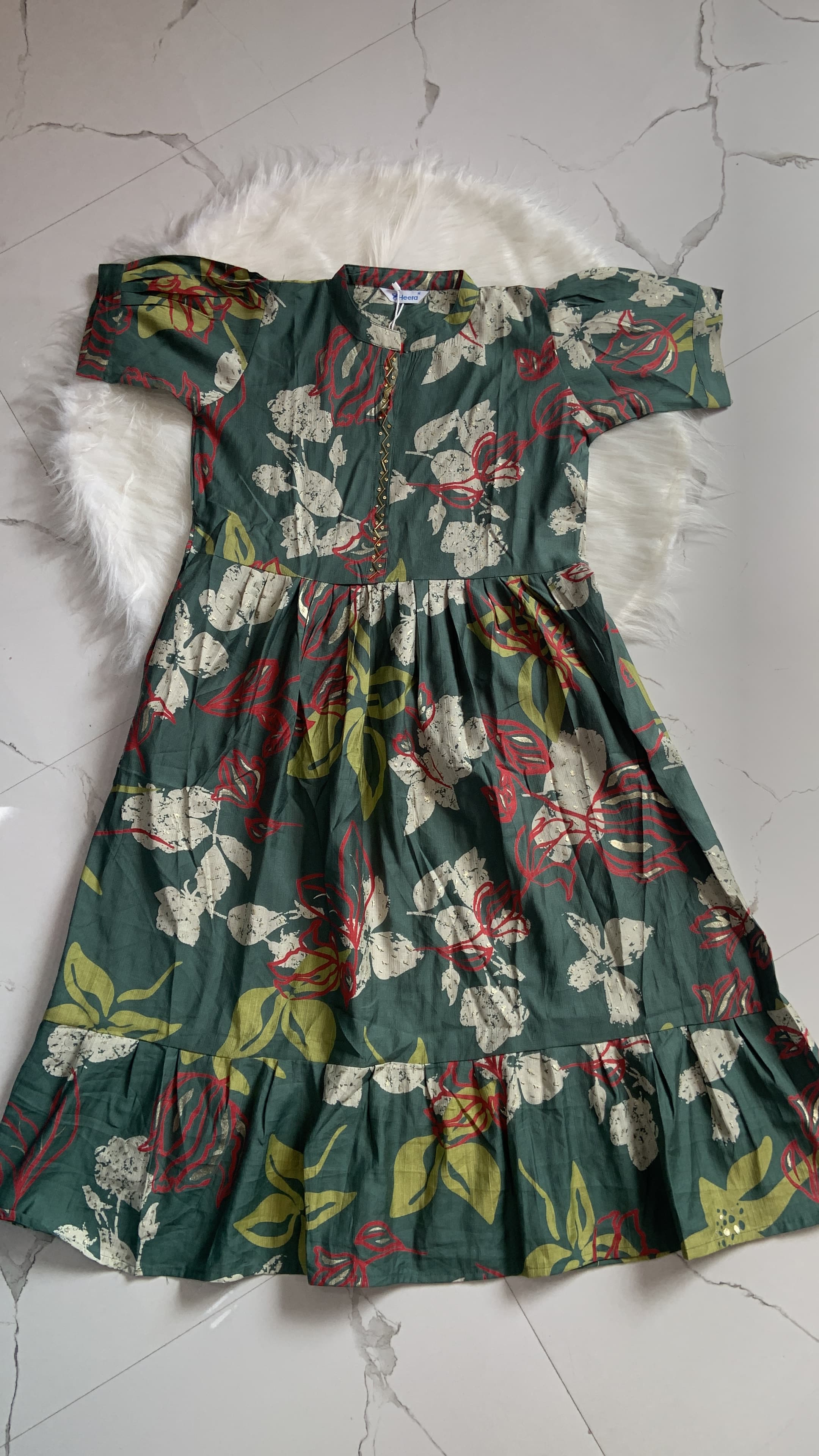 Teal Green Floral Maxi