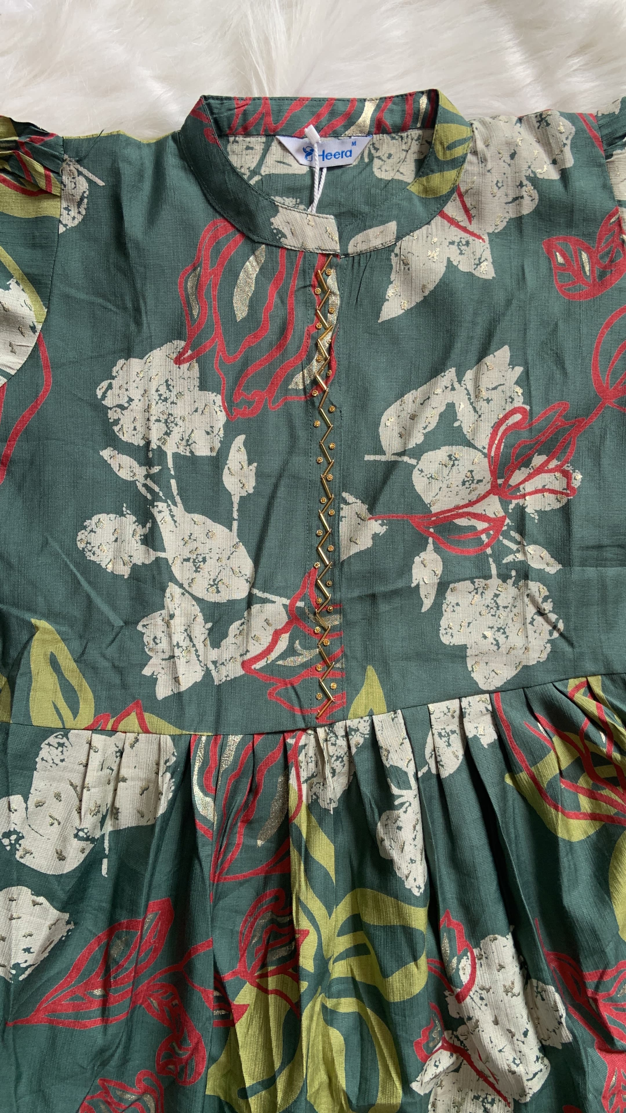 Teal Green Floral Maxi, view 2
