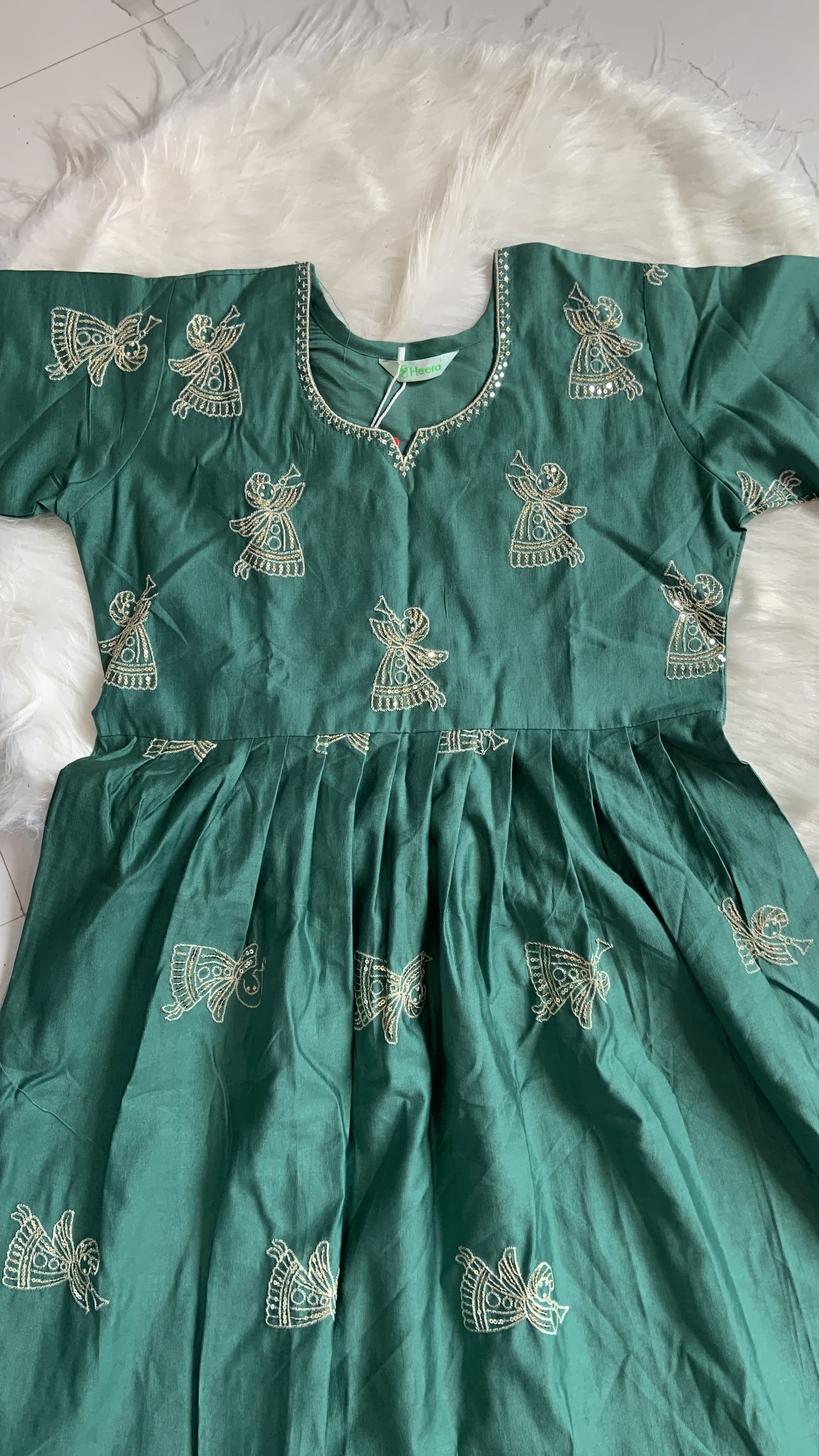 Emerald Green Embroidery Maxi, view 2