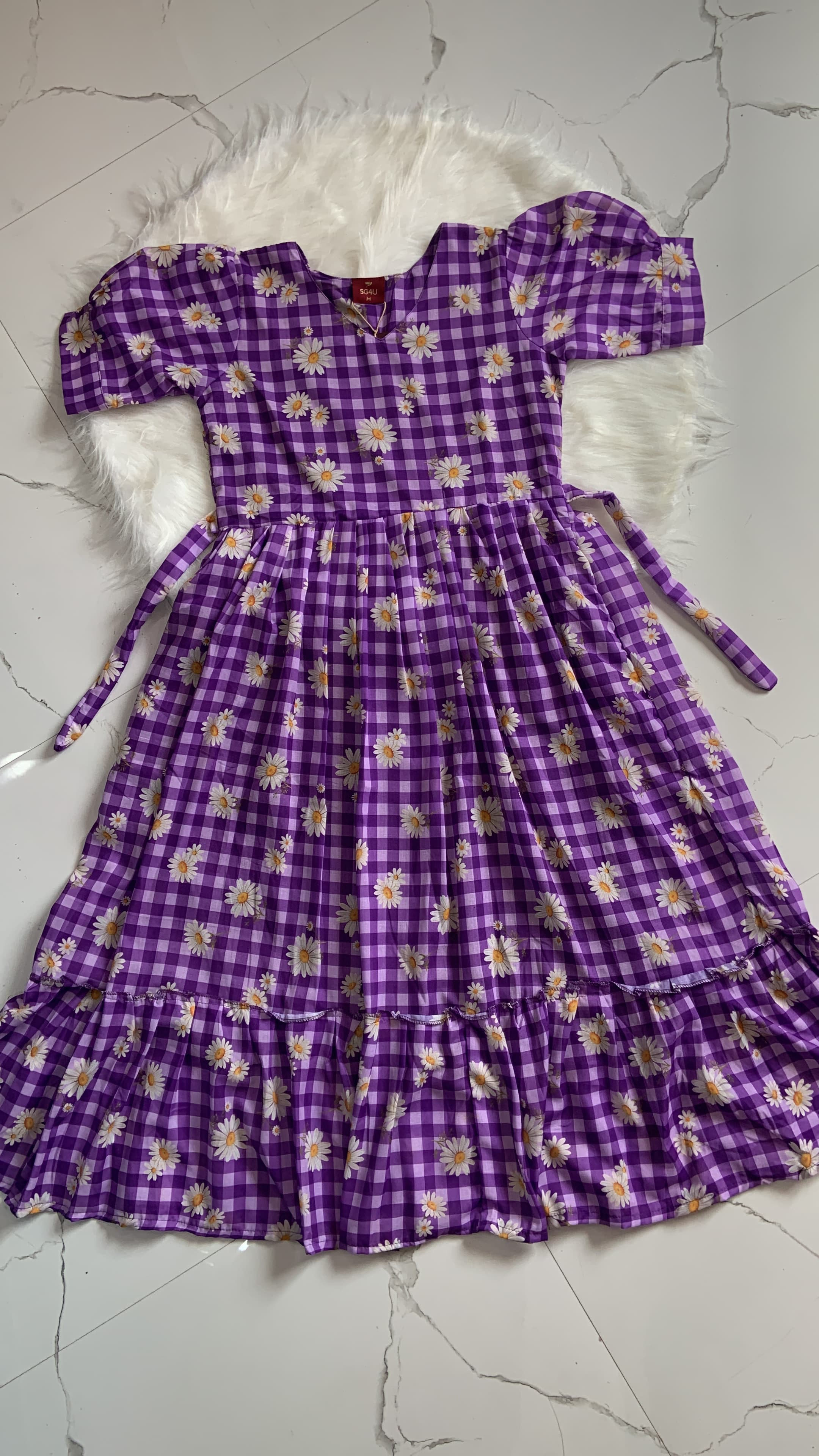 Lavender Daisy Check Maxi