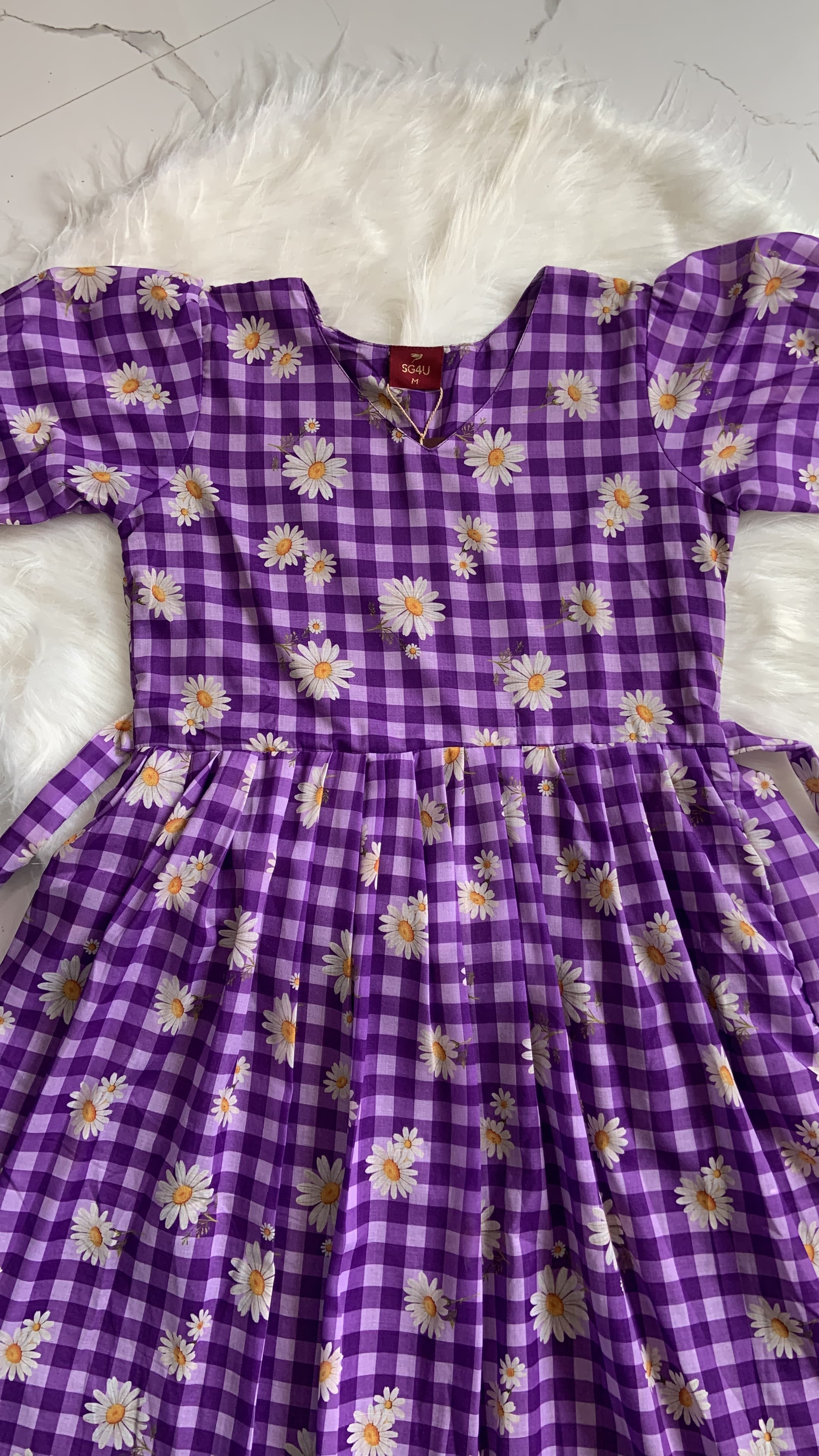 Lavender Daisy Check Maxi, view 2