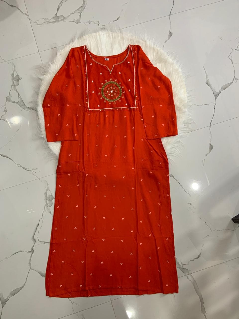 Sunset Glow Embroidery Kurti Set, view 3