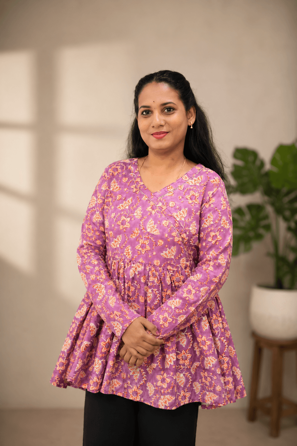 Orchid Purple Peplum Top