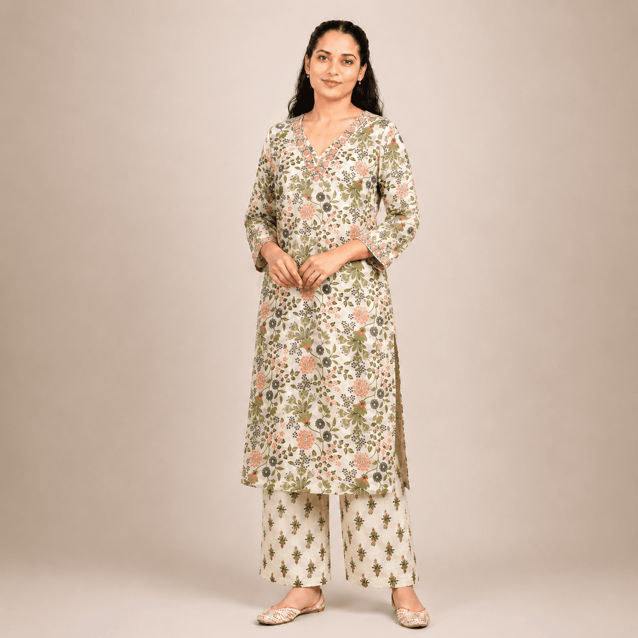 Ivory Floral Co-Ord Set