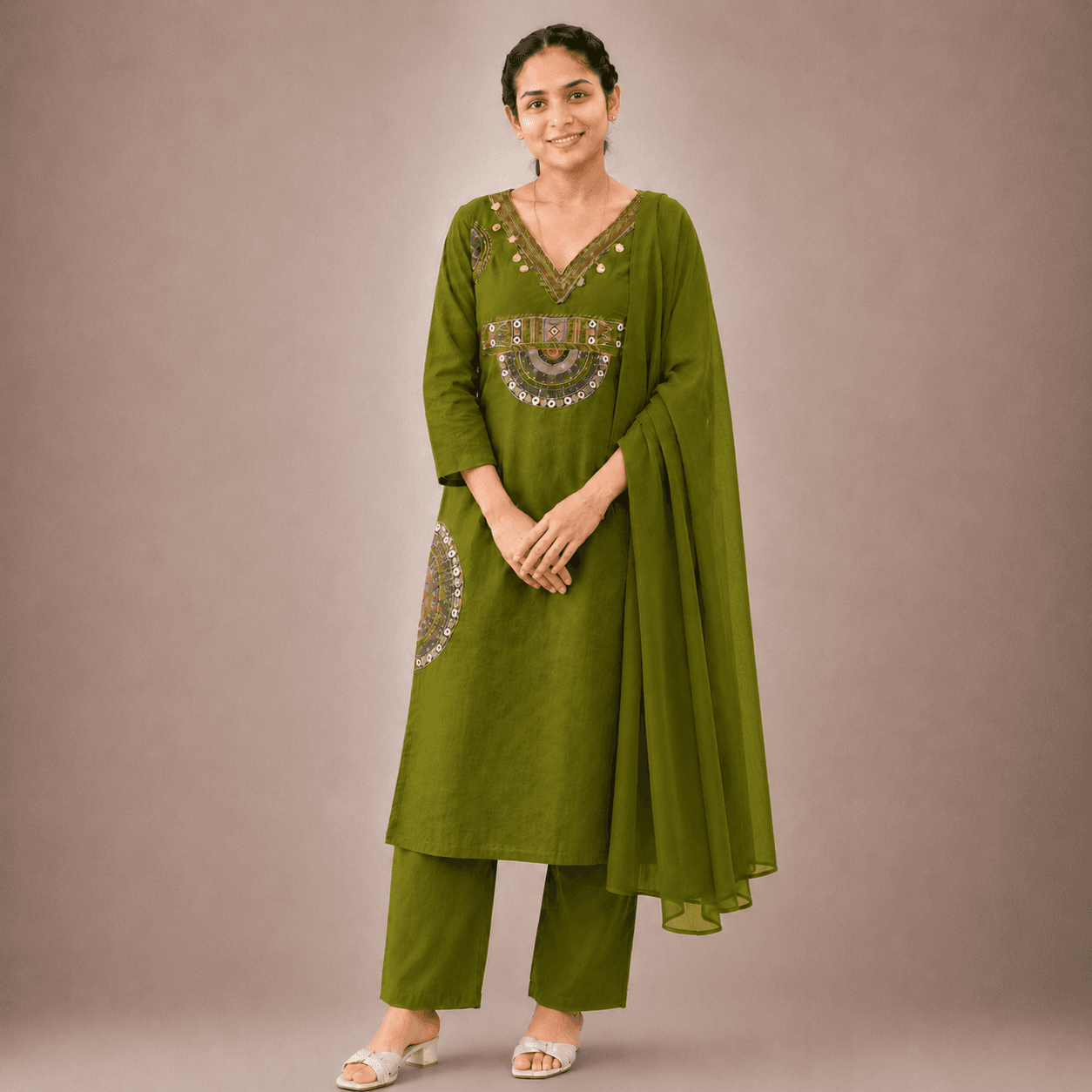 Green Kurti Set